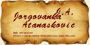 Jorgovanka Atanasković vizit kartica